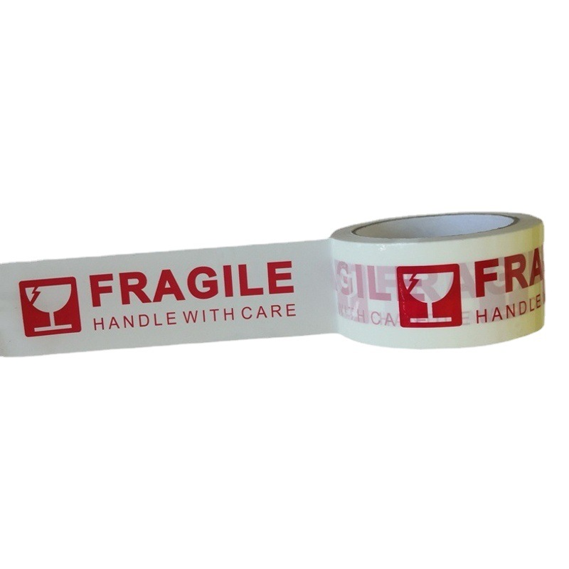 Caja completa embalaje expreso sellado cinta de embalaje taza inglés frágil Taobao venta al por mayor palabras de advertencia cinta frágil