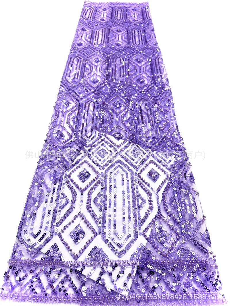 Oriente Medio Gaoding industria pesada bordada tela de brindis ropa de tela fábrica de venta directa de alta gama sequinilla bordada tela