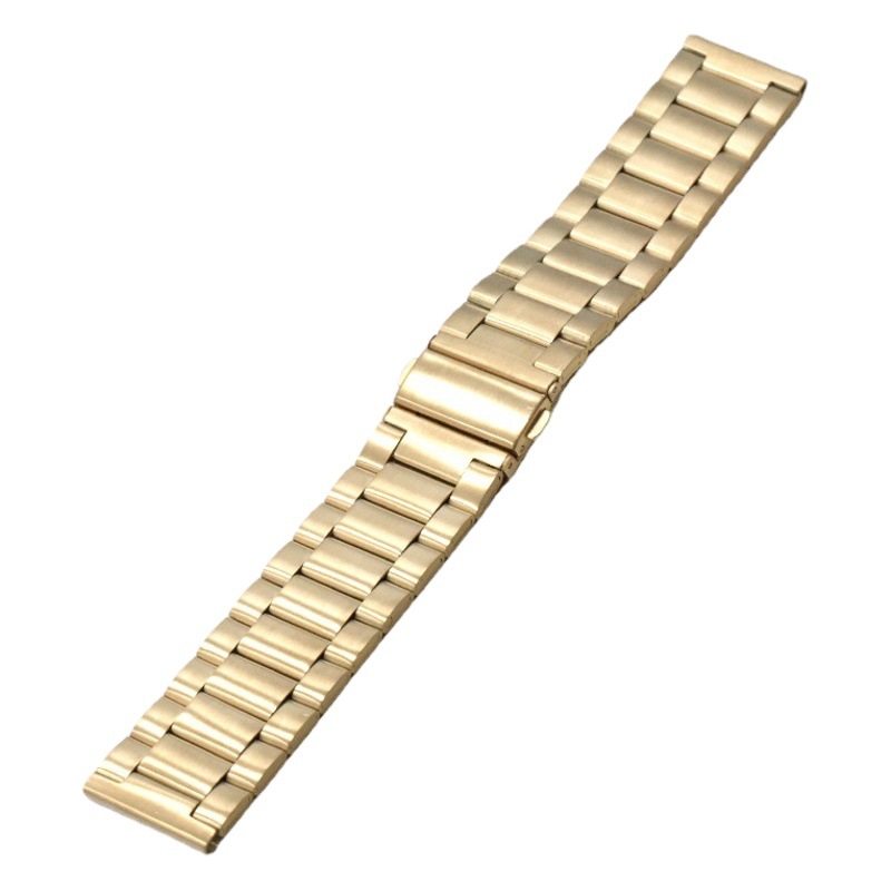 Suitable for Apple three-ball steel strap flat 22mm medium light edge sand plating metal stainless steel watch strap wholesale