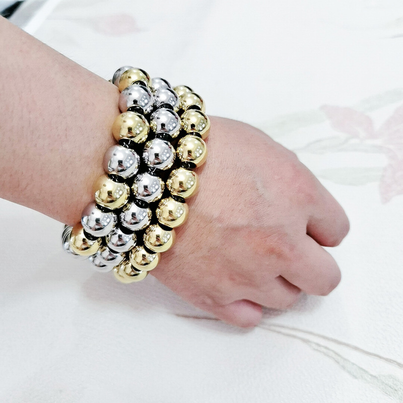 Modern Style Round Stainless Steel Bracelets In Bulk display picture 18