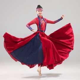 新款蒙古舞蹈演出服民族舞蹈表演服大摆裙艺考舞台服女少数民族服