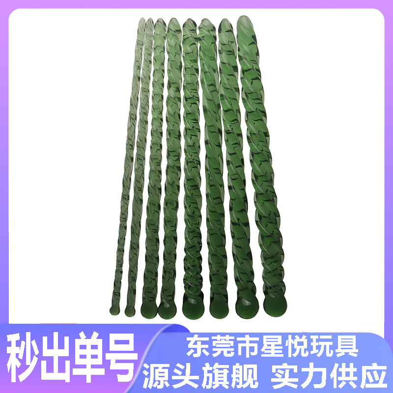 Threaded Crystal Glass Urethral Plug Rod, 200mm Horse-Eye Sound for Penile Stimulation — detail image 4