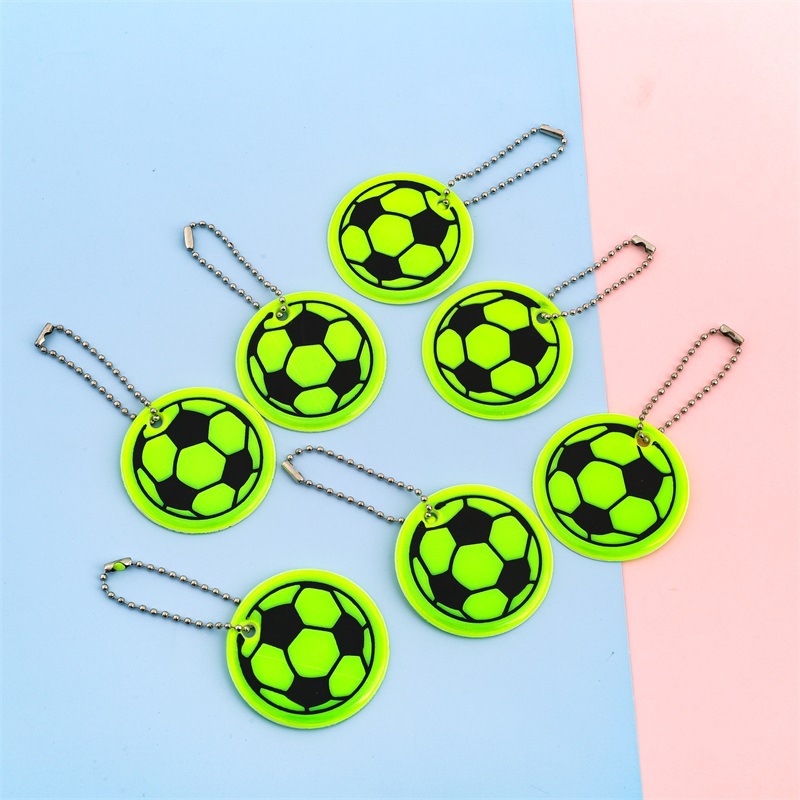 反光足球PVC挂件跨境安全警示夜间反光饰品DIY配件源头厂家批发