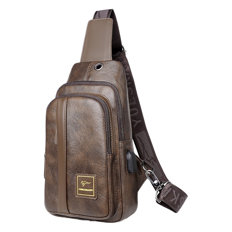 Mike Kangaroo Chest Bag New Men's Crossbody Bag Fashionable Multi-layer Large Capacity Backpack Korean Style Satchel