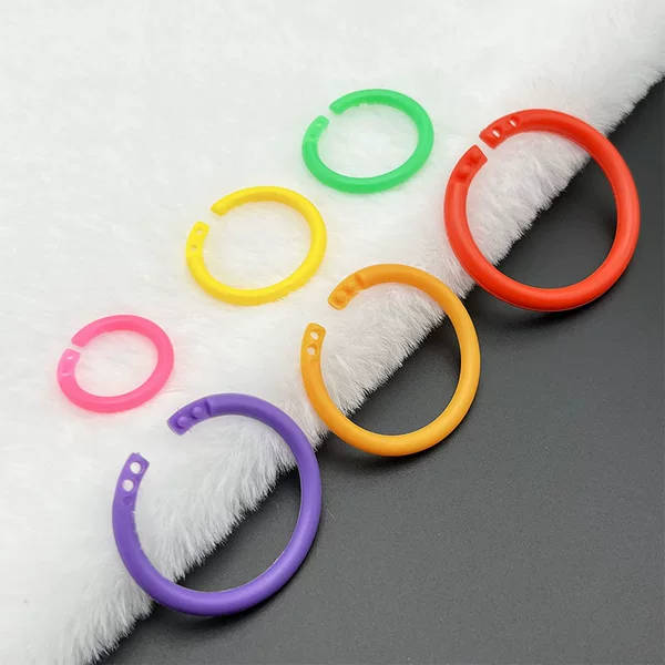 Factory wholesale color plastic loose-leaf ring book ring literacy card binding open ring double hole loose-leaf buckle book ring