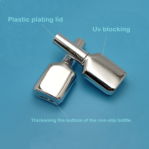 15ml large bottle electroplated silver nail polish empty bottle functional glue empty bottle October silver bottle