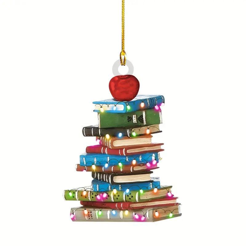 Nuevos productos transfronterizos colgantes planos acrílicos Navidad árbol de Navidad decoración taza colgantes estantes