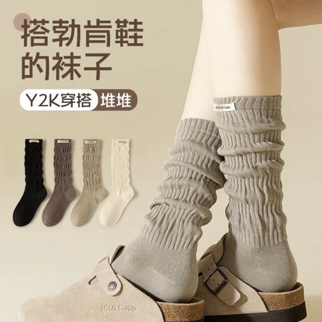 Socks Women's Mid-tube Stacked Socks Korean-style Ins Trendy All-match Boneless Cotton Socks Solid Color Thin Cloth Standard Socks Burken Shoes Socks Socks Women's Mid-tube Stacked Socks Korean-style Ins Trendy All-match Boneless Cotton Socks Solid Color Thin Cloth Standard Socks Burken Shoes Socks