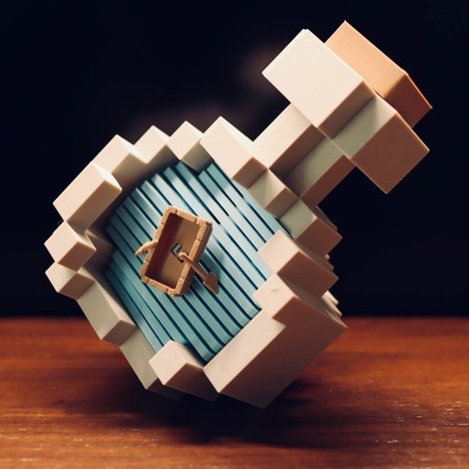 【Minecraft我的世界瓶中船】药剂瓶3d打印可动漂浮小船桌面摆件