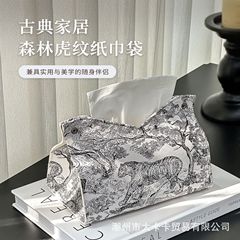 2025新型軽豪華レトロpuレザーティッシュボックス家庭用リビングルーム高級ティッシュボックス車載ティッシュ収納ボックス