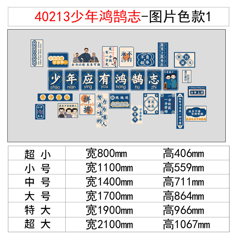 教室布置装饰班级开学场景初中高考文化自习氛围少年有鸿鹄志墙贴|undefined