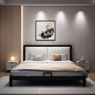 Iron Double Bed 1.8m Modern Reinforced Thickeneded Bed Apartment Rental 1.5m Single Bed Storage Bed Frame