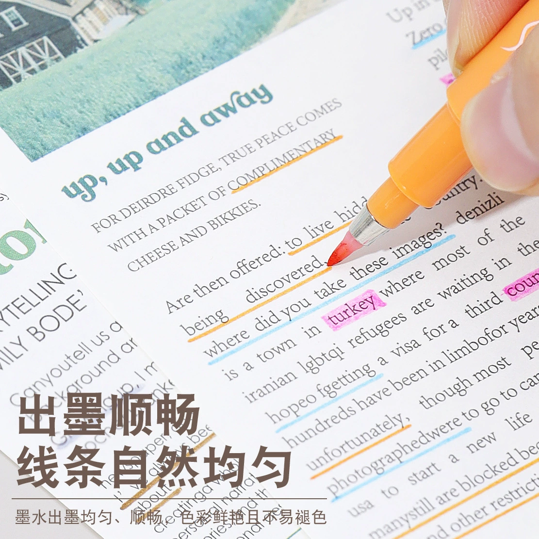 绘得乐 206 color soft painting pen, medium regular script, soft head calligraphy art line pen, pastel hook line pen, draw joy