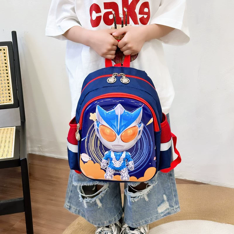 Cute school bag, protective children's cartoon backpack for kindergarten lightweight, 3D, anti-lost