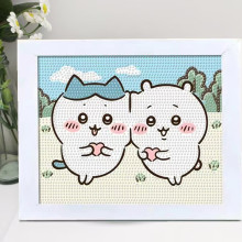 卡通吉伊卡哇钻石画送框diy手工点钻绣儿童贴钻摆摊批发亮钻ins风