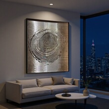 莫物 不锈钢金属画《年轮》立体UV挂画 设计师款酒店别墅高级感画