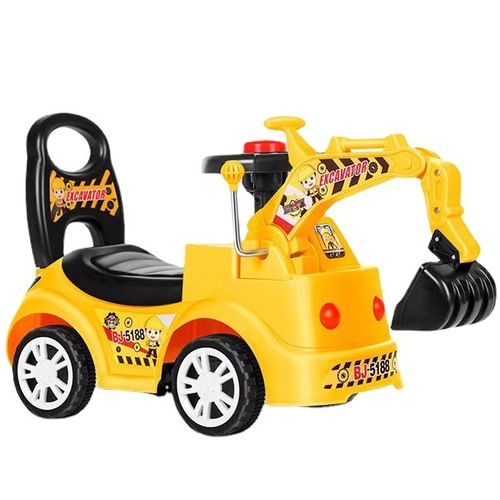 Children's Excavator Toy Car, Can Sit, Excavator, Earthmover, Gliding Twister Car, Gliding Car with Music and Lights, Wholesale