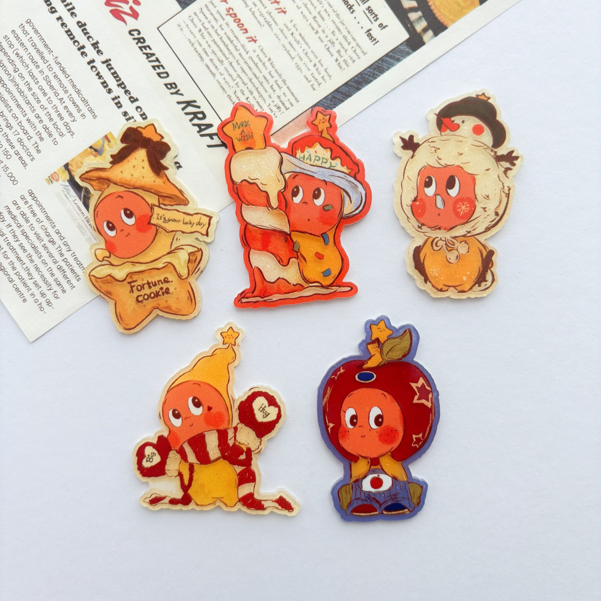 [Large Size] Acrylic Cute Star Man Popmart Patch DIY Hairpin Brooch Refrigerator Magnet Jewelry Accessories