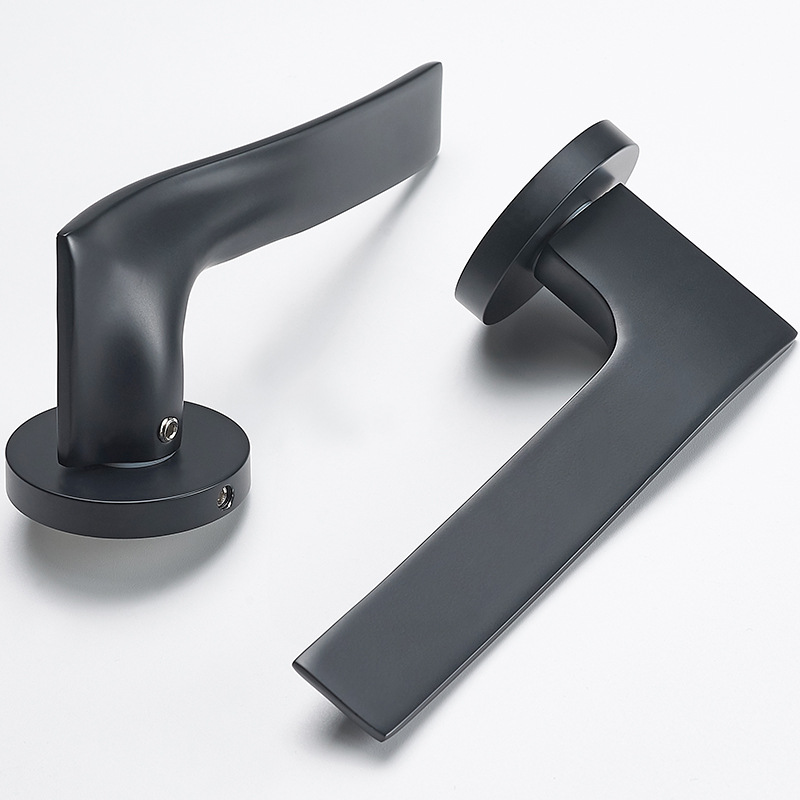 Negro universal cerradura de la puerta del hogar cerradura de la puerta interior dormitorio manija de la puerta de hardware manija de la puerta de madera cerradura de la puerta cerradura