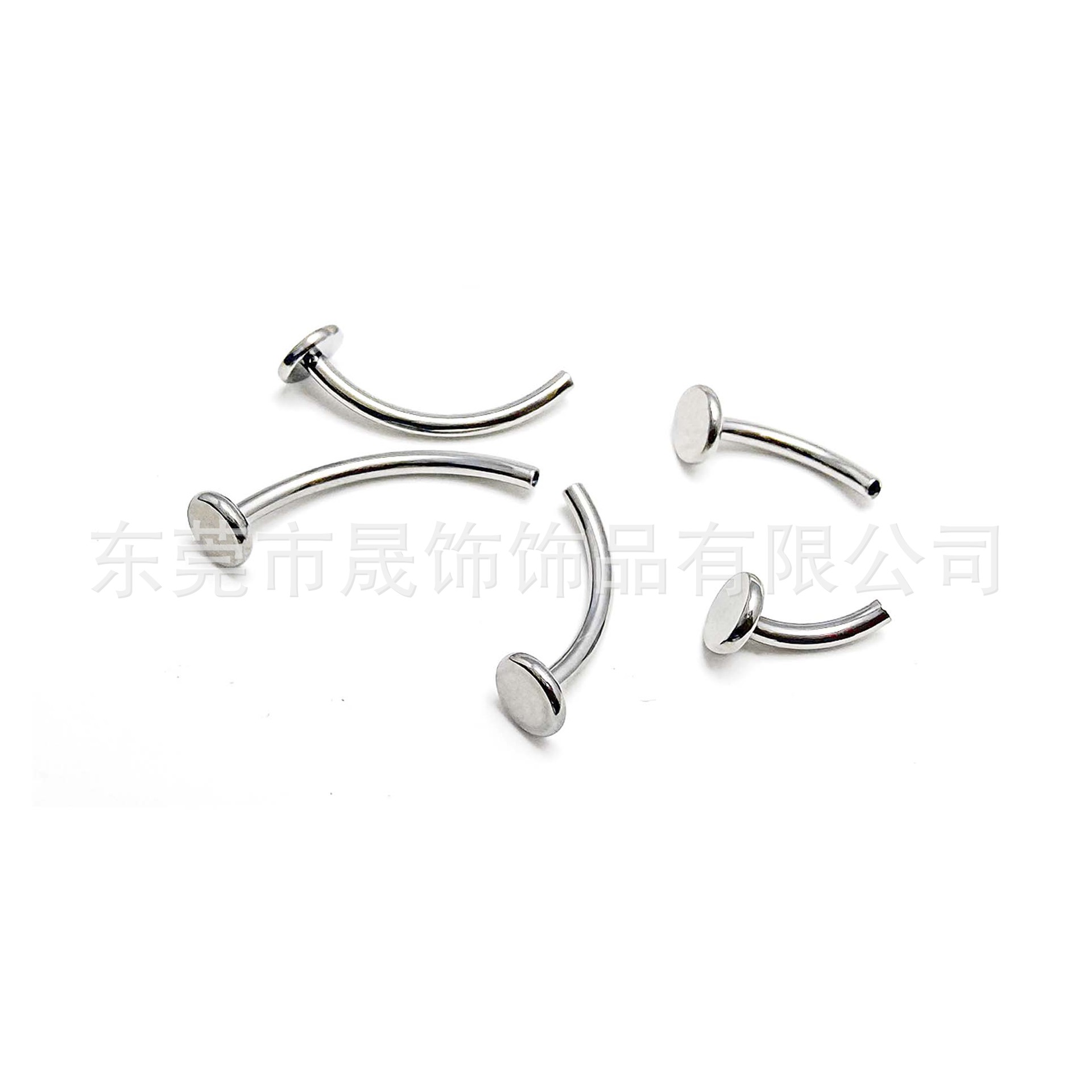 F136 Titanium 虎牙钉魔鬼钉 Labret Stud 尖锥 Flat Back Barbell G23 Implant Grade Titanium Internal Thread Curved Barbell Piercing Jewelry