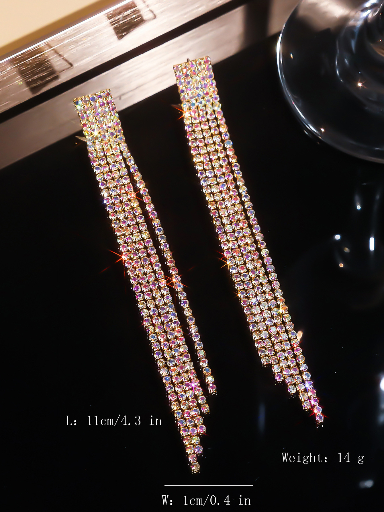 JXER-71-五排 金AB流苏耳环