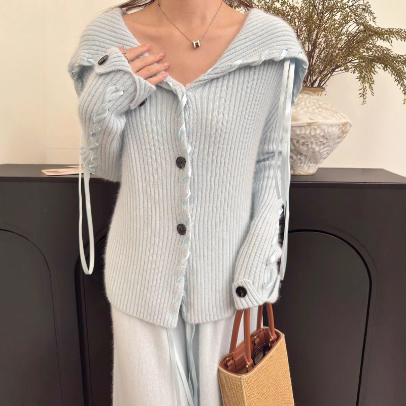 Designer-Made Shawl Collar Short Coat for Women, High-Quality Raccoon Fur Knit, 26 Autumn/Winter Korean Style Sweater Designer-Made Shawl Collar Short Coat for Women, High-Quality Raccoon Fur Knit, 26 Autumn/Winter Korean Style Sweater