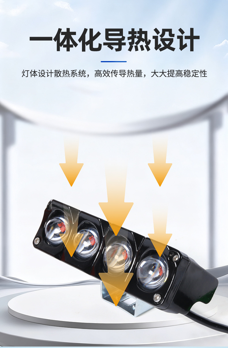 Motorcycle spotlights cross-border wholesale electric vehicle lights with white and yellow dual-color ultra-bright headlights, modified external lights