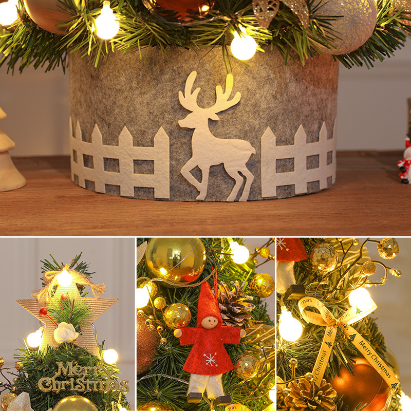 Hong kong heng árbol de navidad decoración de escritorio rojo pequeño conjunto de decoración navidad nórdico internet celebridad decoración simulación árbol