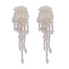 Fashionable earrings from pearl with tassels, internet celebrity