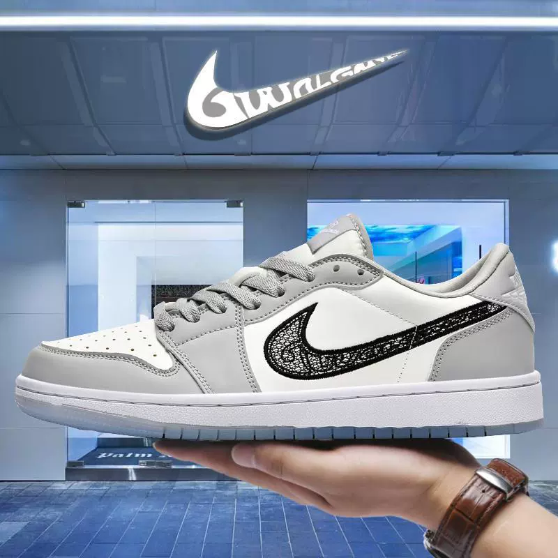 Aj1 Men's Shoes Putian Shoes Mid-top Board Shoes High-top Air Force One sneaker Putian Ash Sports Basketball Shoes