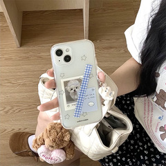 日韓少女星子犬写真はiPhone16リンゴ15ProMax/14/13携帯電話ケースがシンプルである