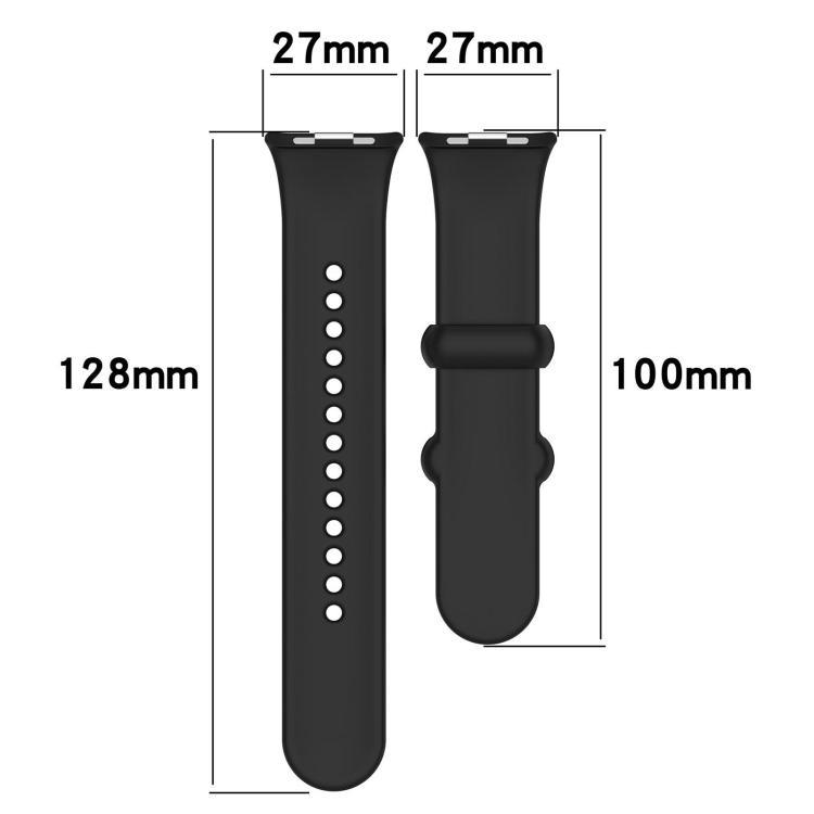 xDfind pulsera de silicona de botón negro sólido para Redmi Watch 6 / Watch 5 / Watch 4 / Xiaomi pulsera 9 Pro