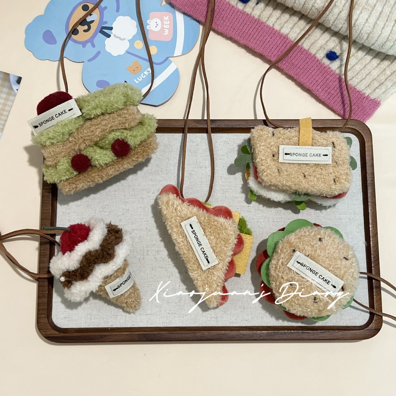 キュートで楽しいぬいぐるみデザートネックレスペンダントチェリーケーキバッグペンダント甘い女の子のドレス小さなアクセサリー|undefined