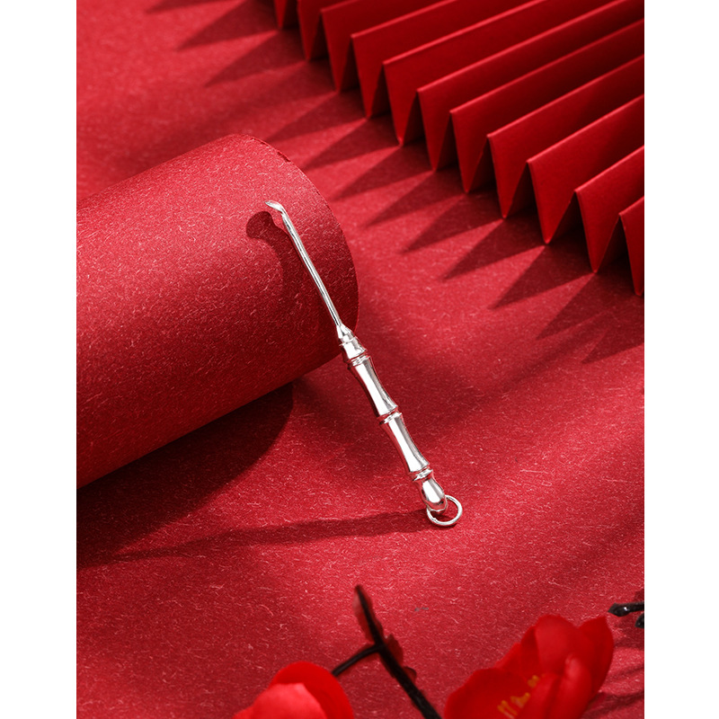 999 plata esterlina oído recoger pura plata oído recoger el bebé de los niños especial borde fino redondo cabeza pico oído recoger la oreja