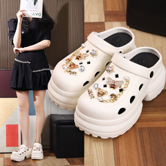 Women's Platform Clog Shoes for Outdoor Summer 2024 New Arrival Non-Slip Closed-Toe Height-Increasing Flip-Flops for Beach and Seaside, for Ladies