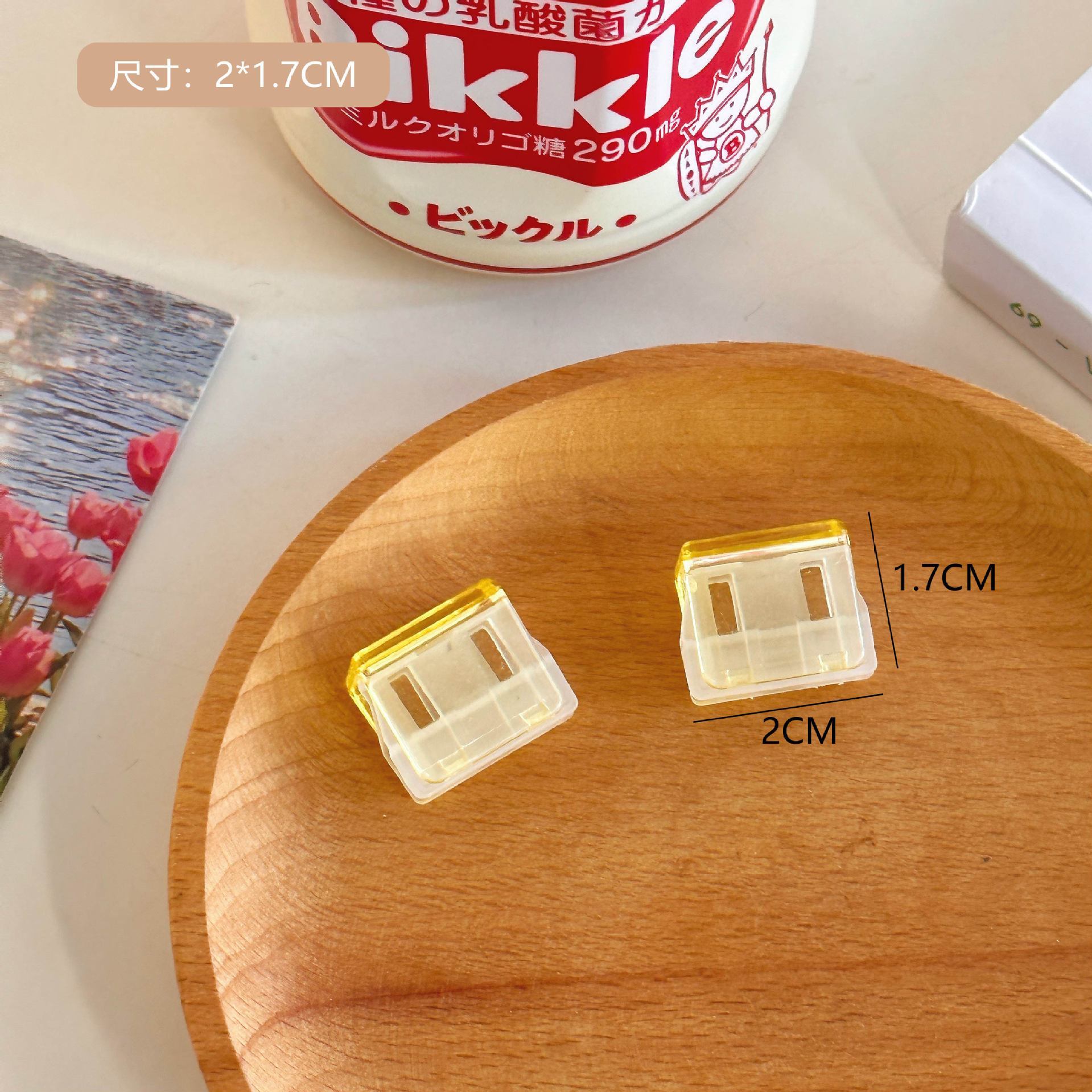 Alta apariencia transparente jalea carpeta estudiante prueba clip de papel acrílico claro larga cola clip de hielo transparente almacenamiento clip al por mayor