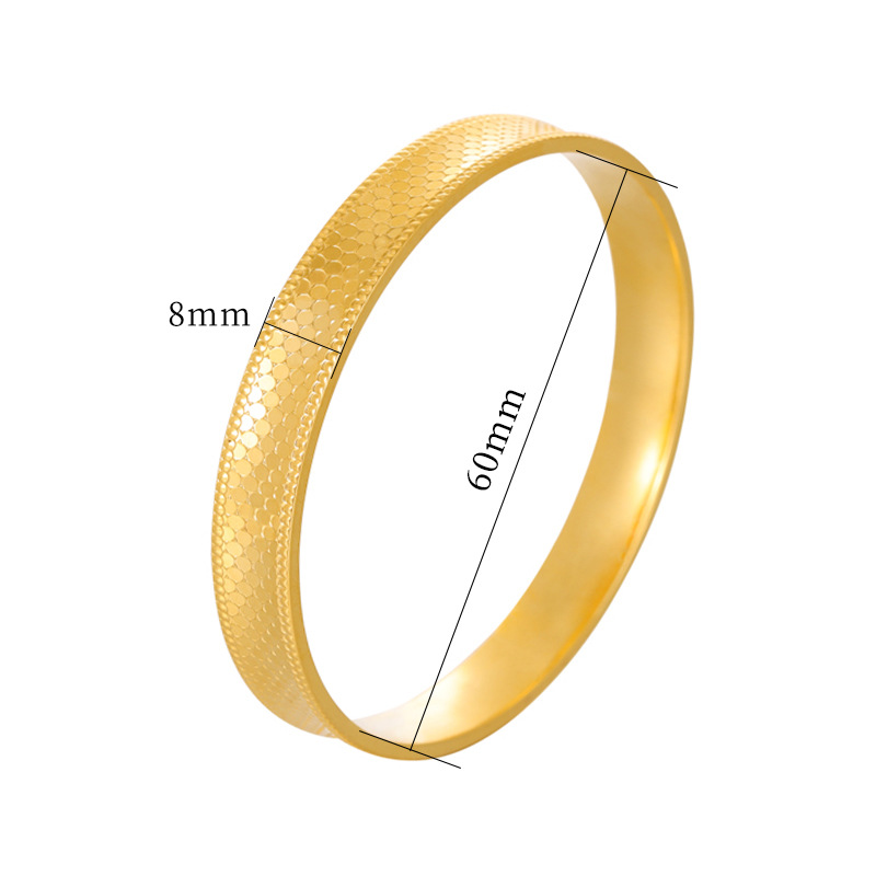 Pulsera de oro de arena brillante dragón de oro escala Polka Dot patrón hombres y mujeres multi-especificación estilo antiguo patrimonio artesanía pulsera de estilo nacional fábrica al por mayor