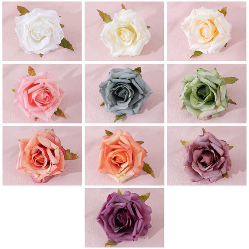 Artificial Flower Simulation, Ruffled Rose Blossom Head, Floral Box for Home Decor, Cross-Border Wedding Wholesale, INS-style MW07301