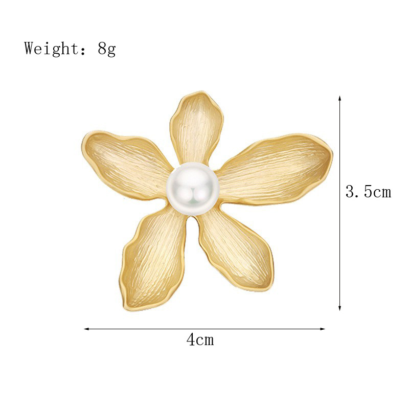 Pearl Inlay Material Retro Pin Flower Alloy Plating Inlay Pearl Women's Brooches