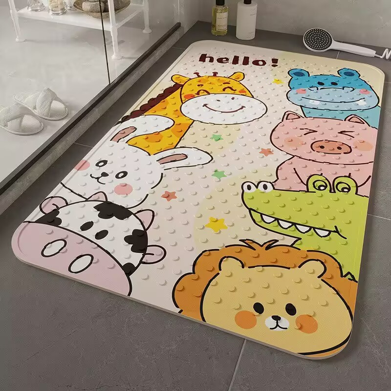 Cartoon Bathroom Non-Slip Mat Shower Bath Tub Toilet Bathroom Waterproof Foot Mat Floor Mat Door Mat