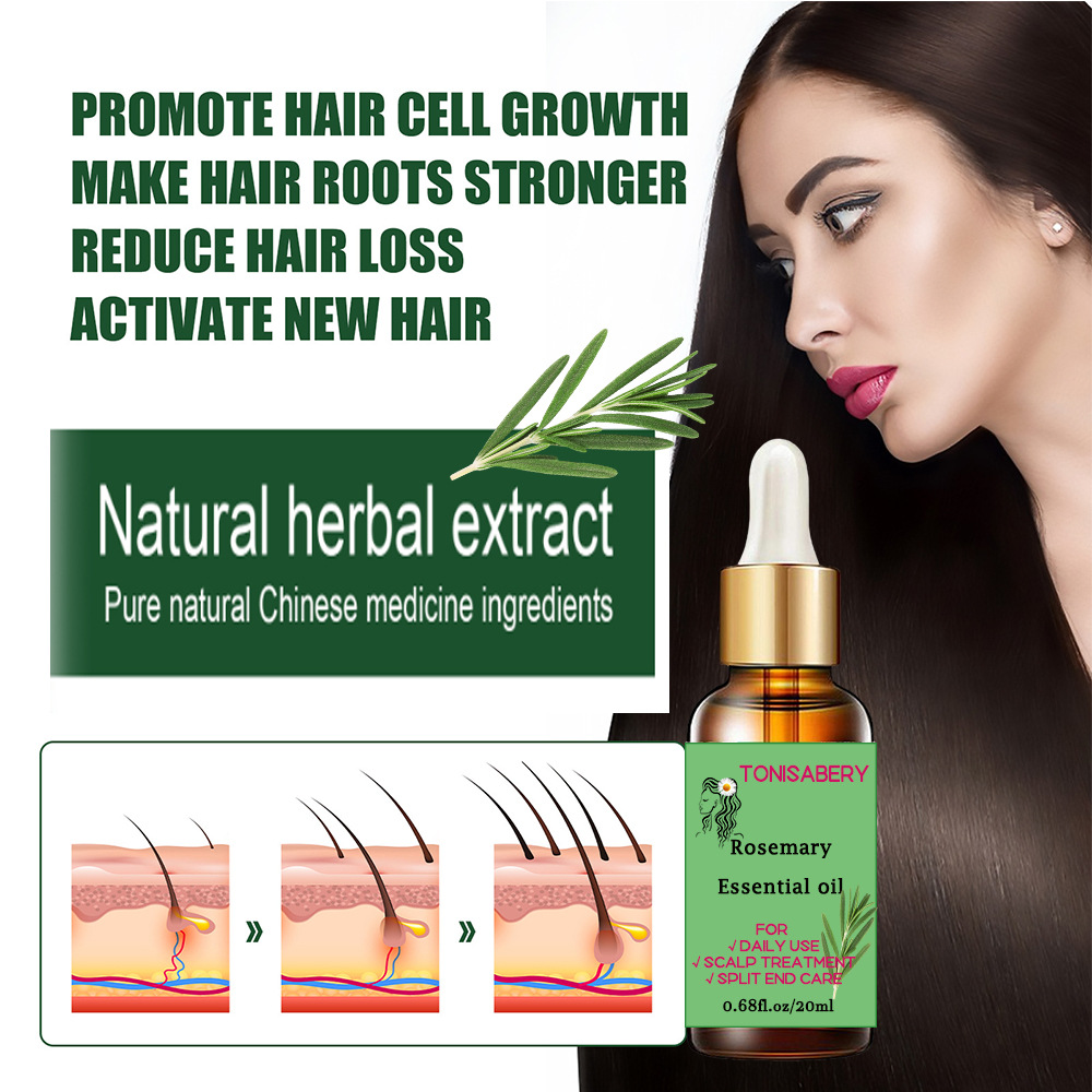 Testa di menta al rosmarino 20 ml Olio essenziale per la cura dei capelli riparatrice della pelle secca e danneggiata_voghion.com