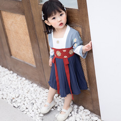 Girls' Hanfu Autumn Outfit Children's Hanfu Wholesale Chinese Style Children's Costume Skirts for Young Children Long Sleeve Dress