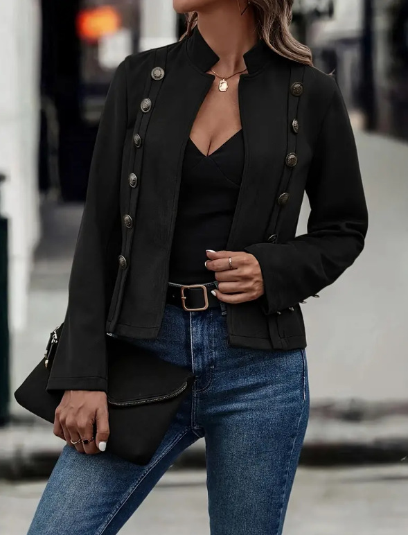 Women's Retro Double-breasted Velvet Jacket For Elegant Autumn_voghion.com