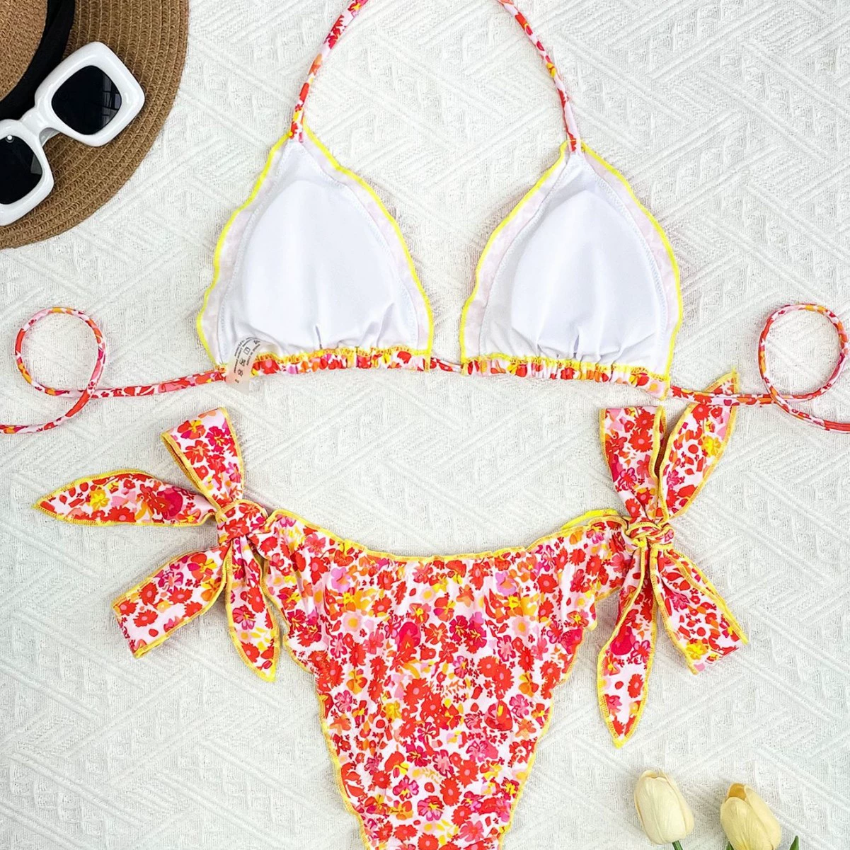 Sexy split swimwear, Amazon, floral print