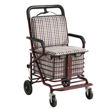 老年代步车可坐可推四轮买菜小拉车座椅折叠助步购物车老人手推车