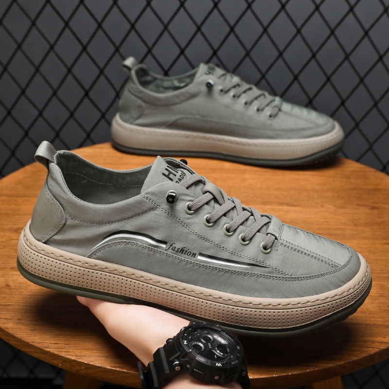 Parapluies décontractés pour hommes, chaussures simples respirantes à coupe basse pour printemps et automne, chaussures de planche pour hommes_voghion.com