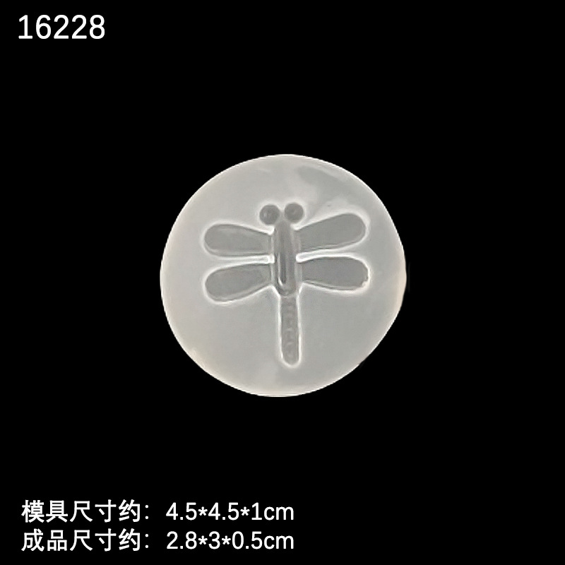 Espejo de cristal epoxi molde DIY hecho a mano paquete material epoxi joyería hoja oso cabeza libélula barba fresa