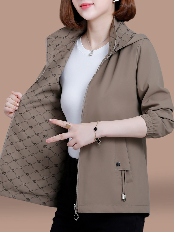 双面穿外套女春秋薄款2025新款洋气减龄妈妈宽松夹克女士短款上衣|undefined