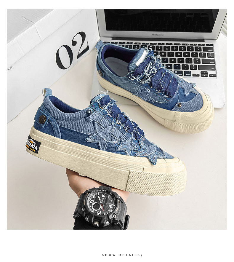 National Tide Couple All Match Ins Wind Trend Sports Star Sneakers New Spring And Autumn Retro Thick Soled Canvas Shoes_voghion.com