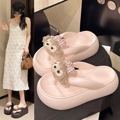 2025夏季新款软EVA厚底高人气可爱卡通凉拖鞋女外穿增高人字拖